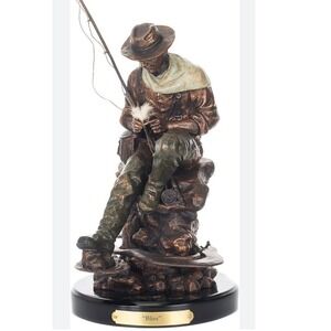 Marc Pierce Big Sky Carvers MP Fly Fisherman Bliss Sculpture 2011 Signed